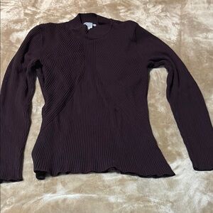 Elegant Black Ribbed Women's Top